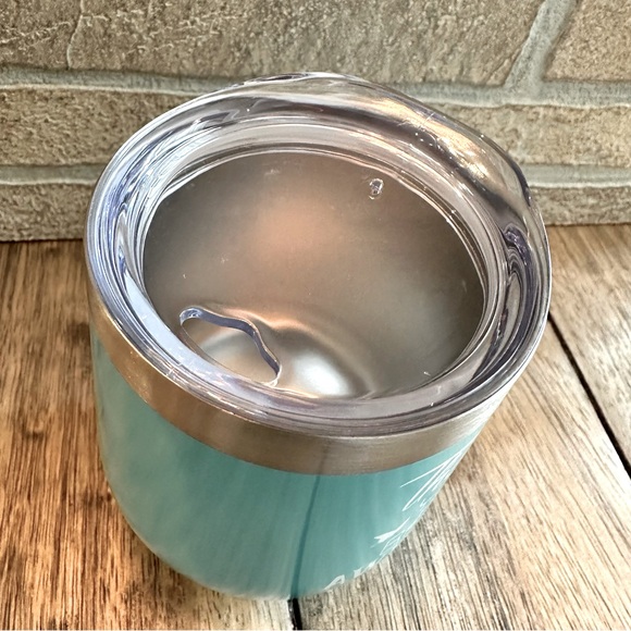 NEW Tiffany Blue & White Stainless Steel 12 oz Stemless Wine Glass Tumbler Straw - Picture 6 of 6